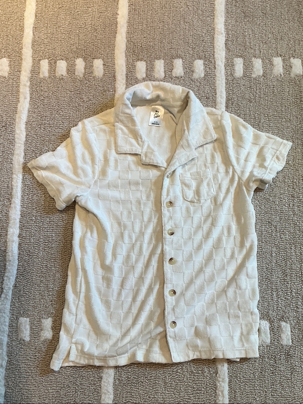 Target Cream Short Sleeve Button-Up Shirt